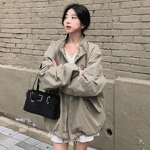 띠코 스트링 오버핏 숏 야상 자켓