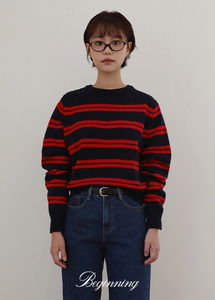 メイストライプウールニット