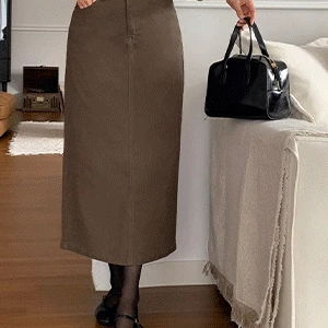 Veronide Spandex Hidden Banding Back Slit Long Skirt