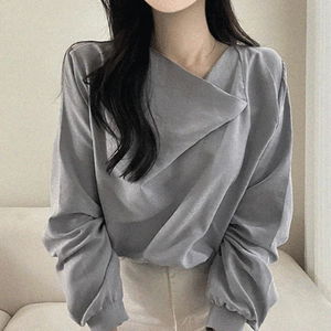 글랜 드레이프 셔링 여리핏 긴팔 블라우스 3color