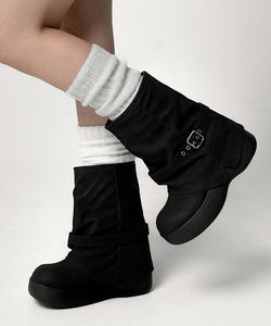 Adem Buckle Platform Warm Mid-Calf Boots