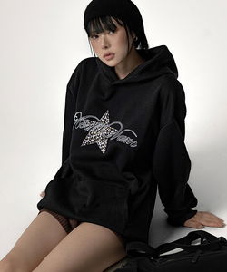 Leofim Star Patch Lettering Hoodie