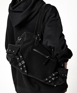 Diselve Eyelet Belt Leather Big Shoulder Bag