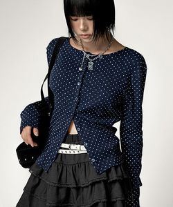 Dopitz Button Cotton Dot Cardigan