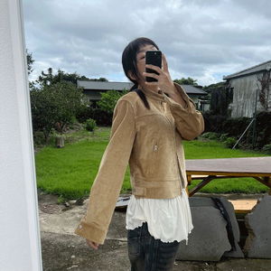 Loose 8-goal corduroy jacket