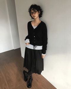 Epi pleated midi skirt