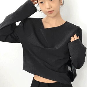 타비 블라우스 (드레이프, 하객룩, 격식룩, 직각어깨)