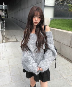 Nora Off-Shoulder Loose Knitwear