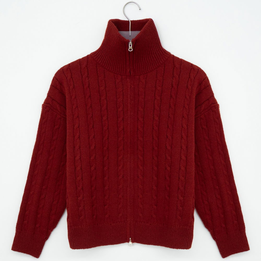 긴팔 티셔츠 버건디 색상 이미지-S1L12