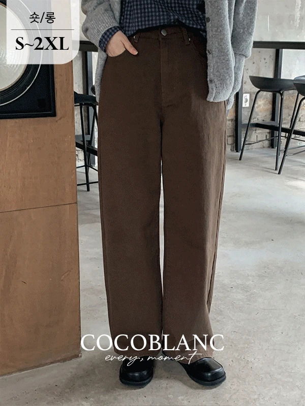 休閒隱形鬆緊棉質寬褲 (人氣商品配送延遲)