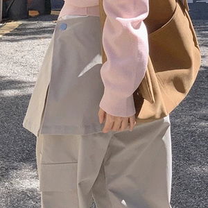 아이비카고랩pt (레이어드sk와이드핏,코튼카고팬츠,치마바지)