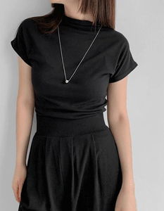 ドレープタートル半袖ポロTシャツ