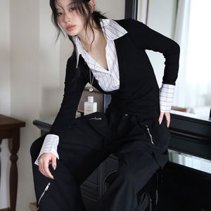 미유 ST 셔츠 브이넥 탑