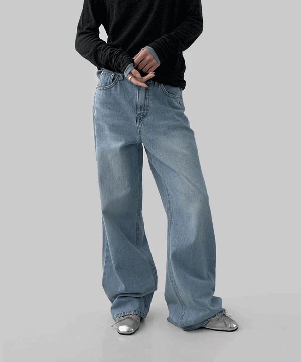 하이온 스트레이트 데님 팬츠