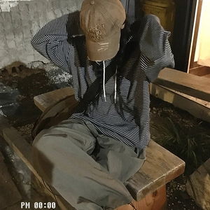엘빈 피그먼트 단가라 후드 집업