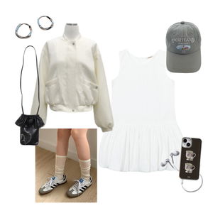 White,cute 코디