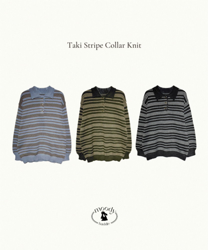 Taki Stripe Collar Knitwear 针织衫