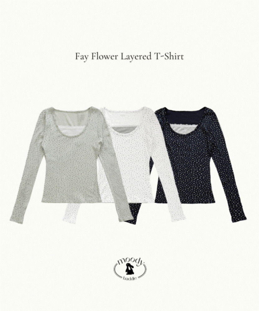 Faye Flower Layered T-Shirt 长袖上衣