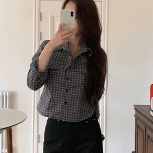 (가을신상) 브리즈 포켓 핀턱 체크 셔츠 (2color)