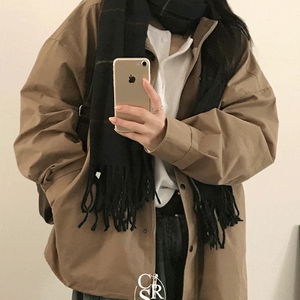 우디 배색 투웨이 야상 점퍼