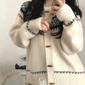 헤로 노르딕 떡볶이 니트 가디건