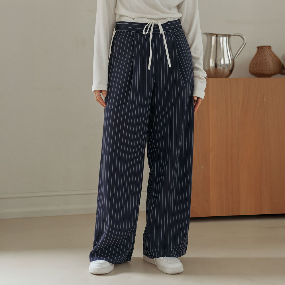 Saint Coloring Stripe Wide Slacks