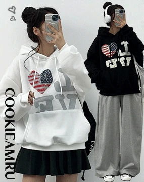 하트성조기 후드티