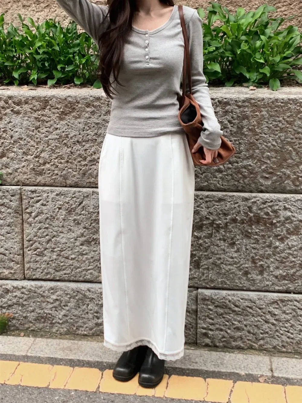 긴팔 티셔츠 모델 착용 이미지-S1L20