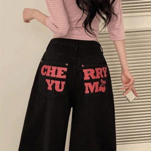 젬마 체리 포켓 백프린팅 벌룬핏 와이드 코트팬츠 (가을겨울신상)