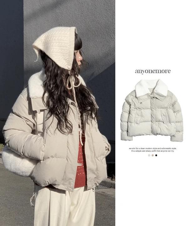 에덴 뽀글이 양털카라 숏패딩 (3color)