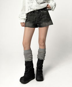 Sudatz Scratch Faded Denim Shorts with Belt Set