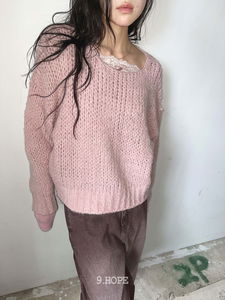 츄잉 파스텔 알파카 니트