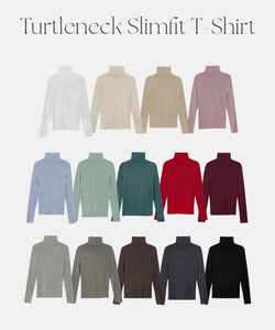 Harveyden Basic Turtleneck Long Sleeve T-Shirt - 14 Colors