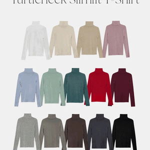 ハビデンベーシックタートルネック長袖Tシャツ