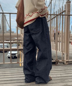 Nebula back Split Raw denim pants