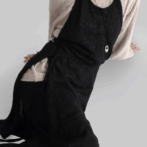 루브 니트 홀터 레이어드 원피스