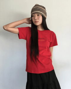 Line Lettering Crewneck T-Shirt *Red Available for Same-Day Shipping