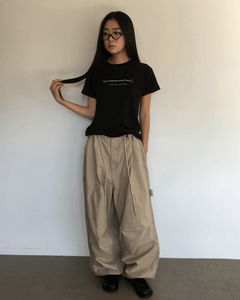 Barrel Cotton Wide Pants