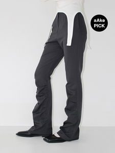 DRAPE SHIRRING BOOTCUT SLACKS