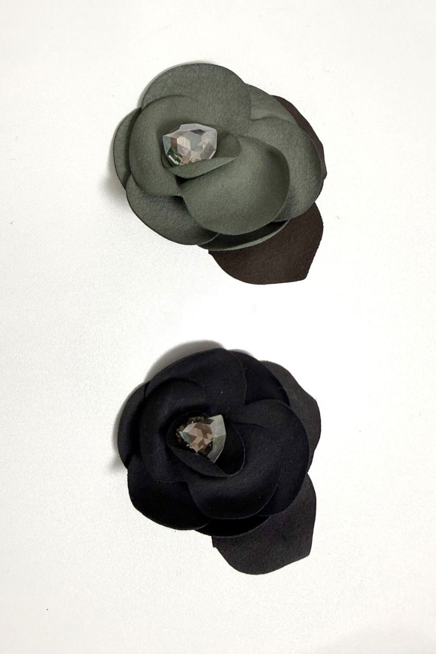 suede petal pin