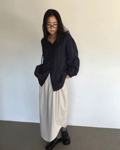 론다 핀턱 체크 블라우스 (3color) *네이비 당일 발송 가능