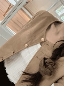 Odd Nokara Gold-plated Suede Short Jacket (2 colors)