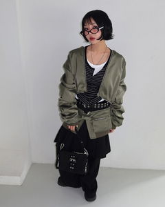 Layered belt detachable blue jean Jacket