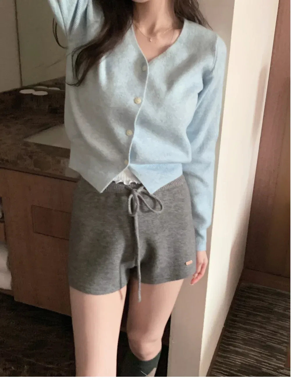 카디건 모델 착용 이미지-S1L51