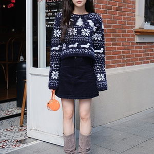 프릴-헴 코듀로이 미니 스커트 (2color)