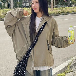 빅사이즈 55-120 야빈즈 오버핏 코튼 투웨이 숏 야상 집업 점퍼