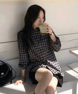 Le Maison long-sleeved check shirt - 2 colors