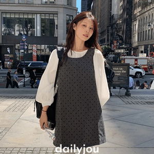 데이나 도트 베이직 레이어드 원피스