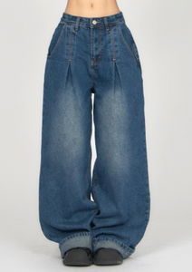 PinTuck Blue Washed Denim DE055