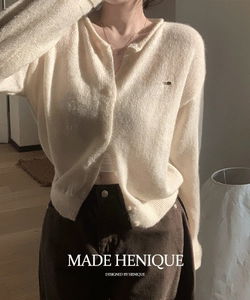 羊毛10%標誌V領寬鬆開襟外套